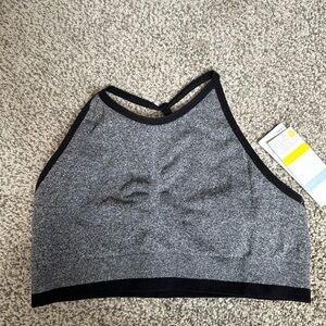 Zella Teens 14/16 Heather Gray and Black Sports Bra New 0198